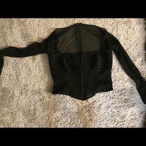 Mesh Corset Long Sleeve Top